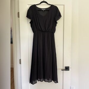🖤 Piper & Scoot Black Midi/Maxi Dress – Size S